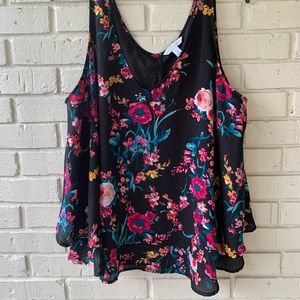 Boutique Lightweight Multicolor Floral Top / Blouse